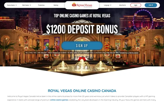Royal Vegas casino lobby screenshot